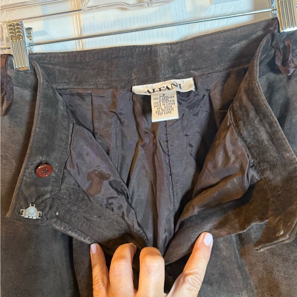 Alfani Suede Leather Brown Pants Bootcut High Waist Career
Trousers Luxury Rich - Picture 3 of 7